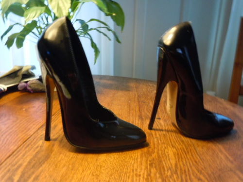 Vintage Fetish 6 3/4inch (approximately 7inch) high heel stiletto black ...