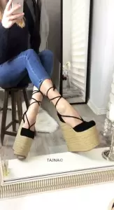 Black Lace Up High Heel Wedge Sandals _ Tajna Shoes_2.jpg