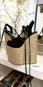 Black Lace Up High Heel Wedge Sandals _ Tajna Shoes_4.jpg